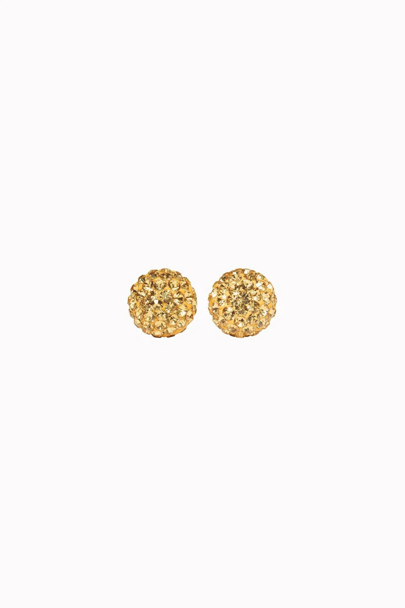 8mm Sparkle Ball Earrings - Gold