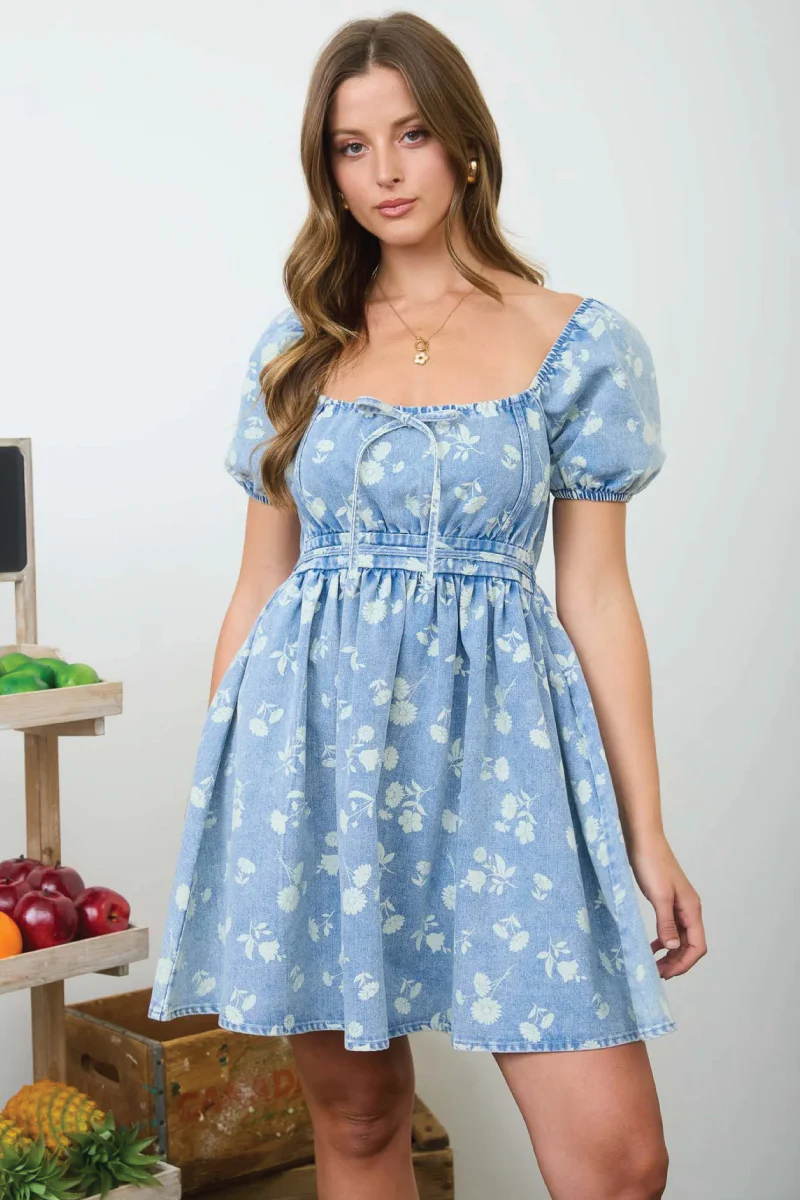 Bloomed Denim Mini