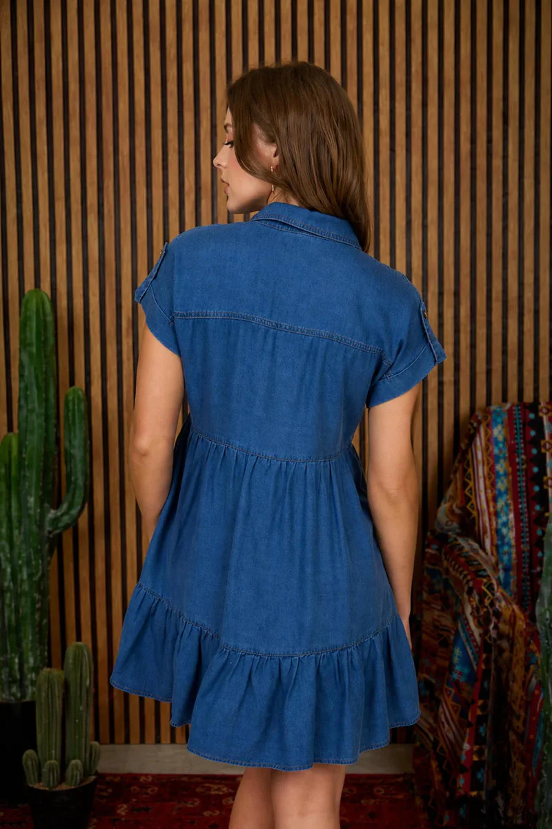 Gia Chambray Mini Dress - Image 2