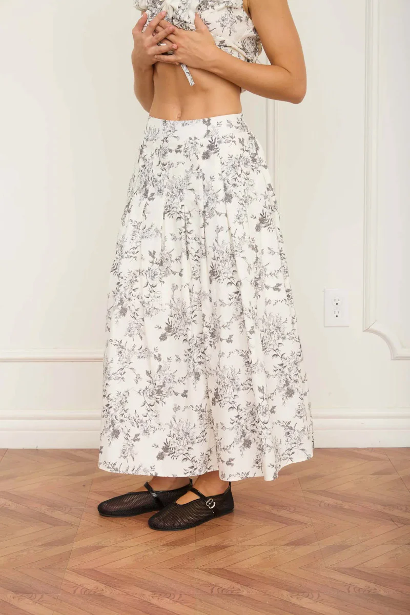 Floral Toile Midi Skirt - Image 2