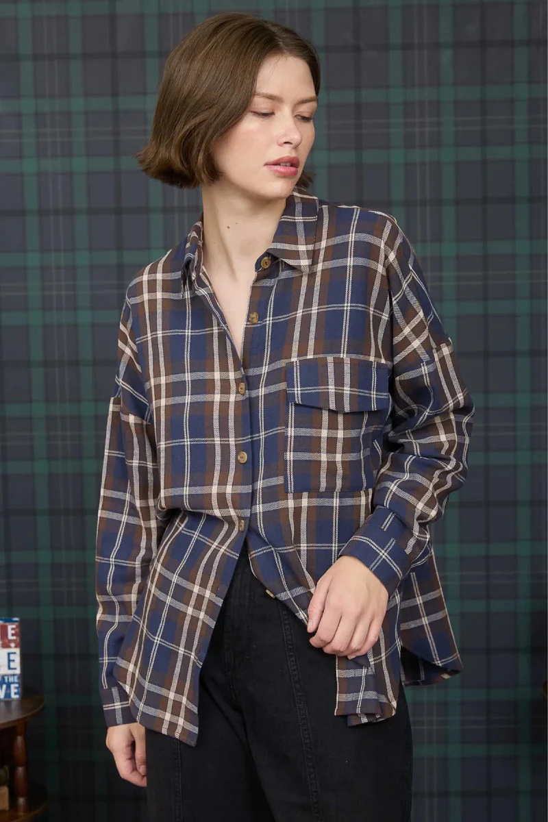 Plaid Button-Down Shirt