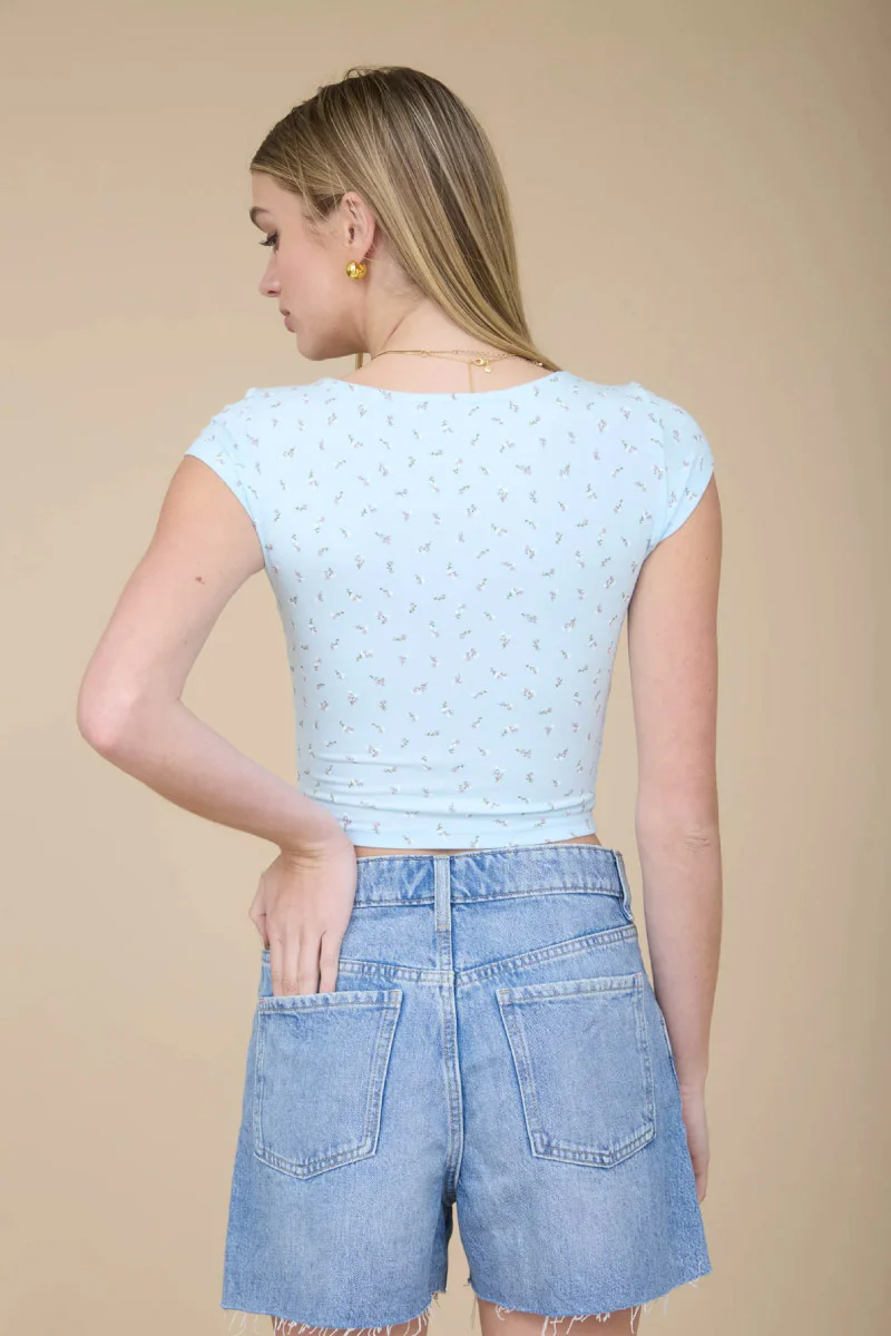 Ribbon Ditsy Floral Crop Top - Image 3