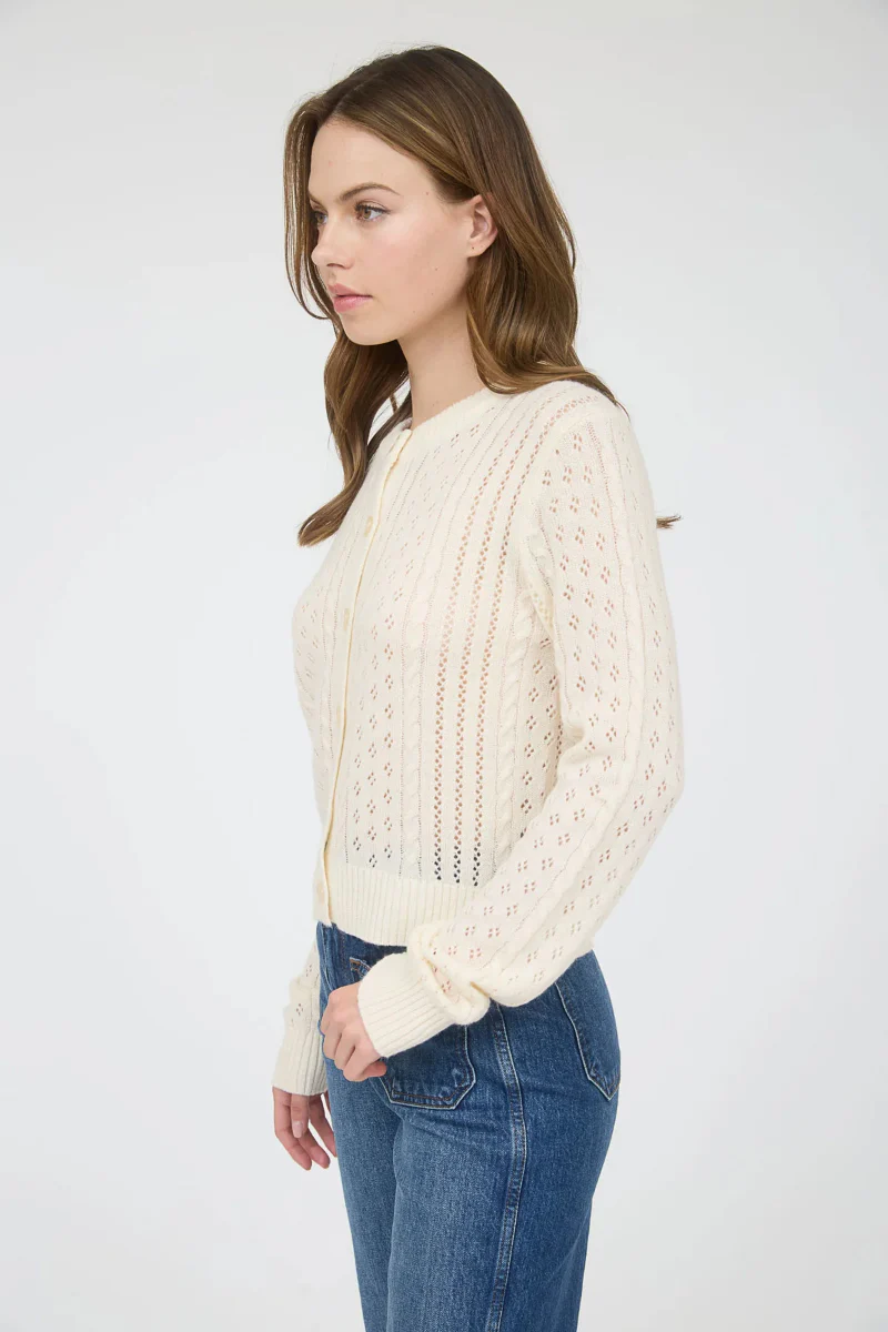Sheer Cable Cardigan - Image 3