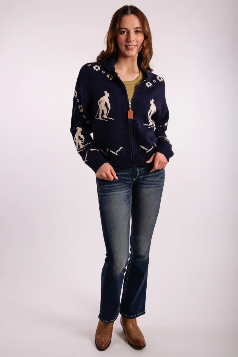 Ski Pattern Zip-Up Cardi - Image 4