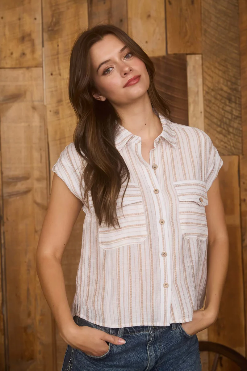 Striped Button-Down Shirt - Image 4