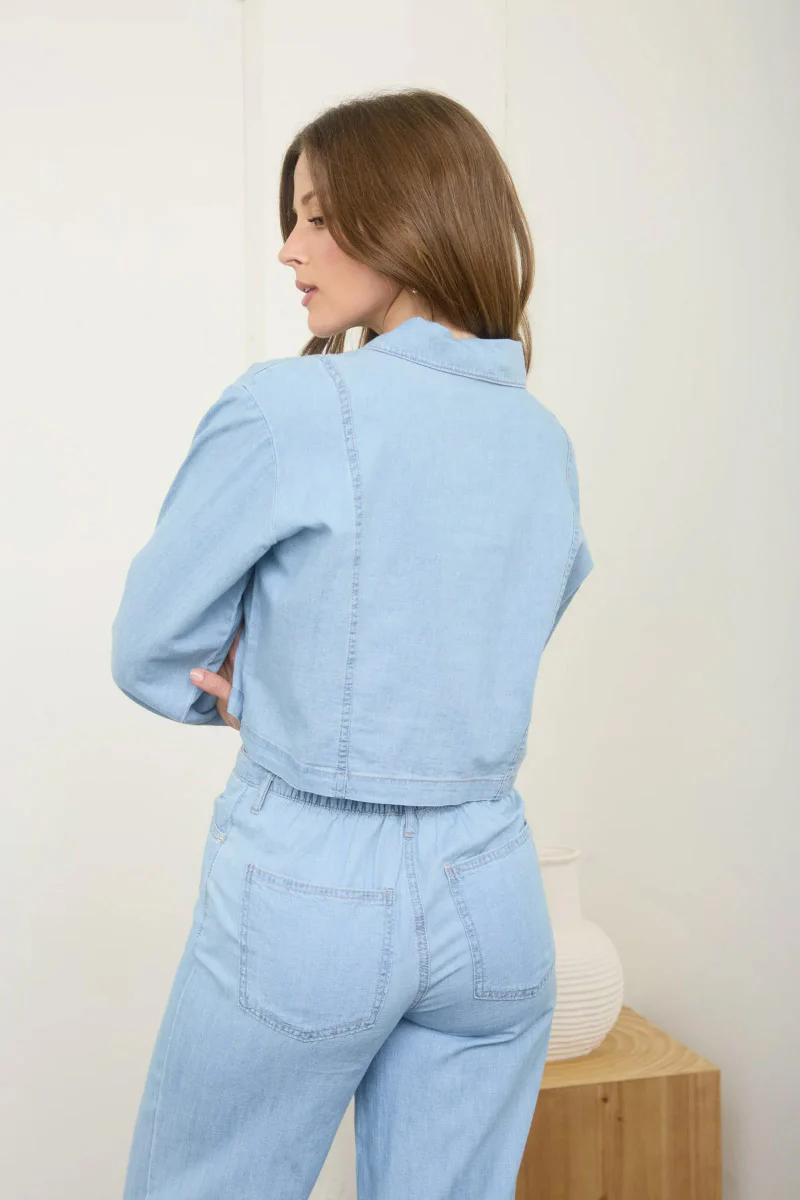 Washed Denim Crop Top - Image 2