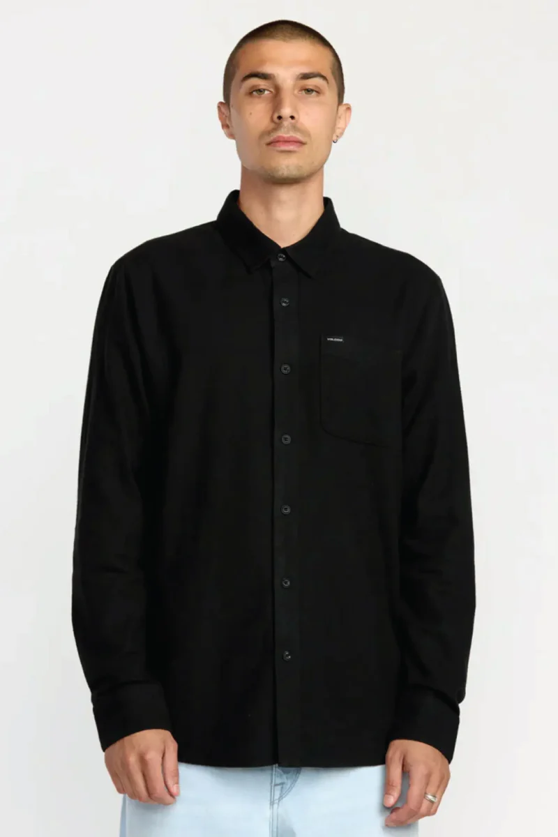 Caden Solid Long Sleeve Flannel Shirt - Image 3