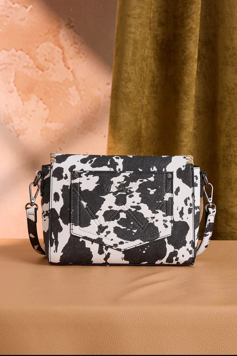 Cow Print Fringe Crossbody Bag - Image 4