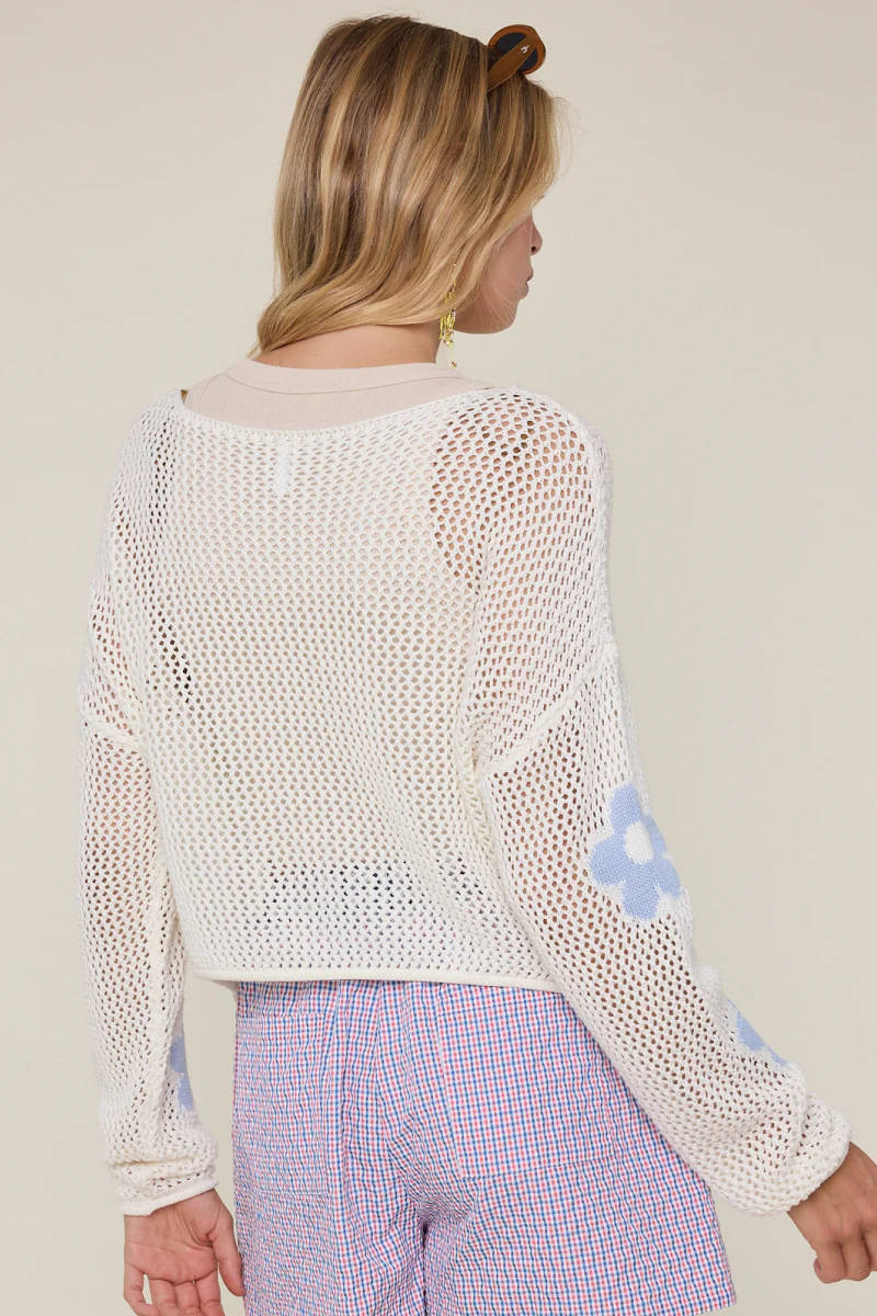Floral Crochet Sweater - Image 4
