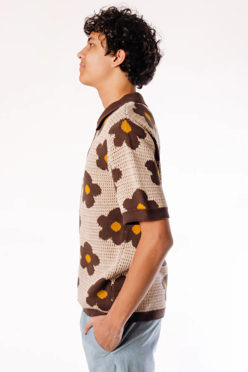 Floral Crochet Button Up Shirt - Image 3
