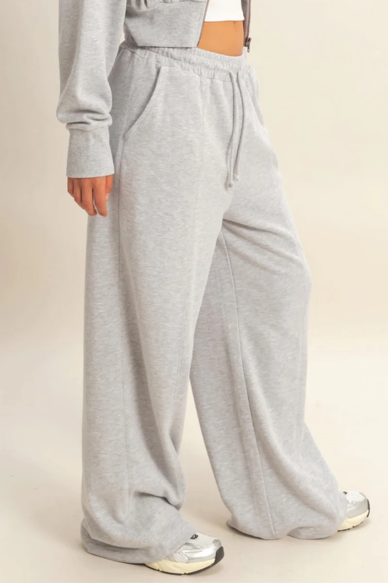 French Terry Wide Leg Sweatpants - Image 3