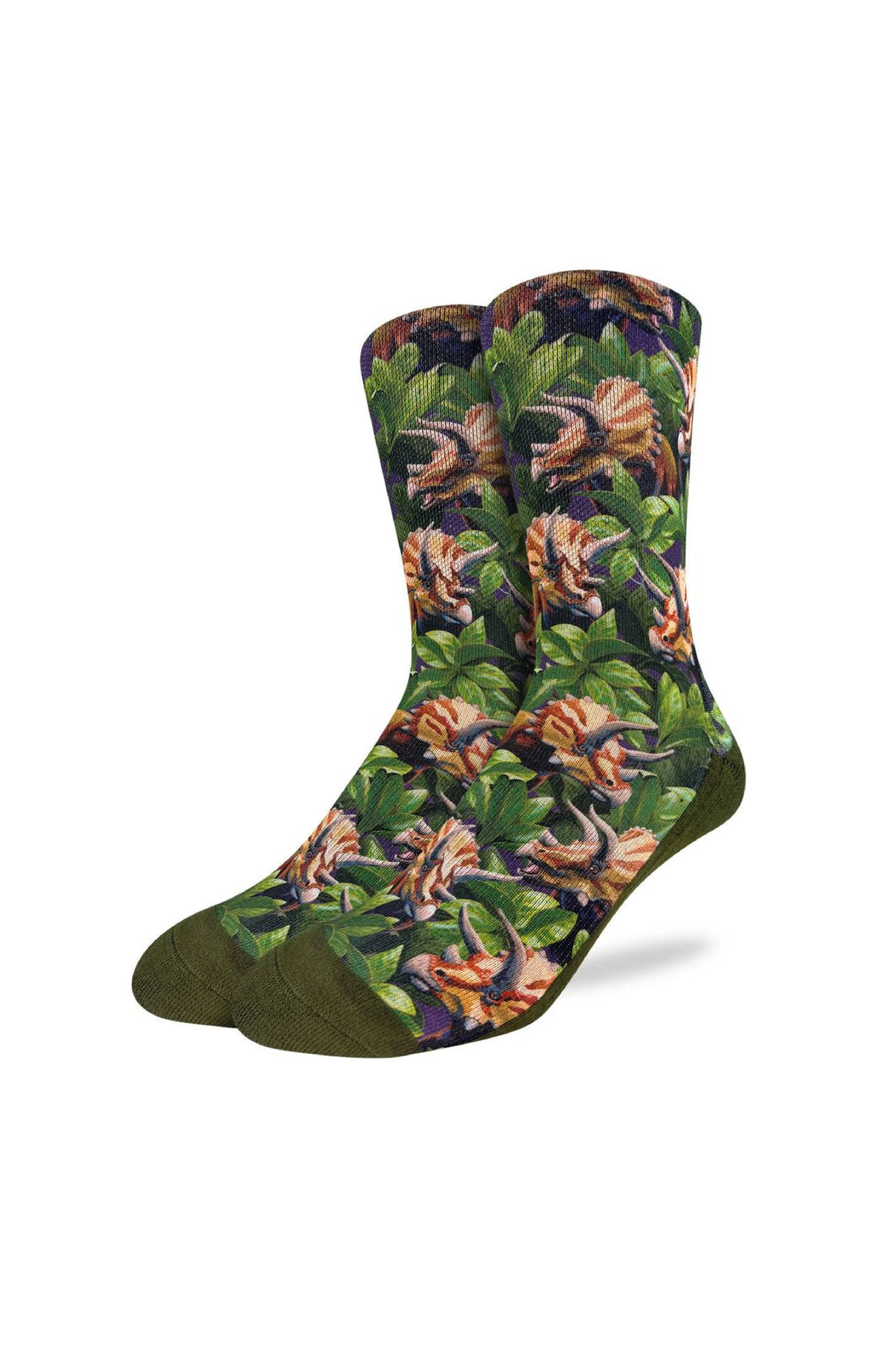 Triceratops In The Jungle Sock