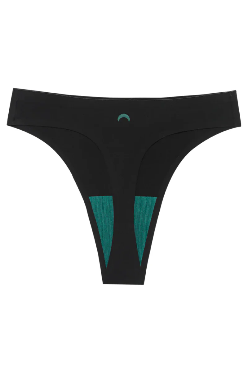 Seamless High Rise Thong - Black - Image 3