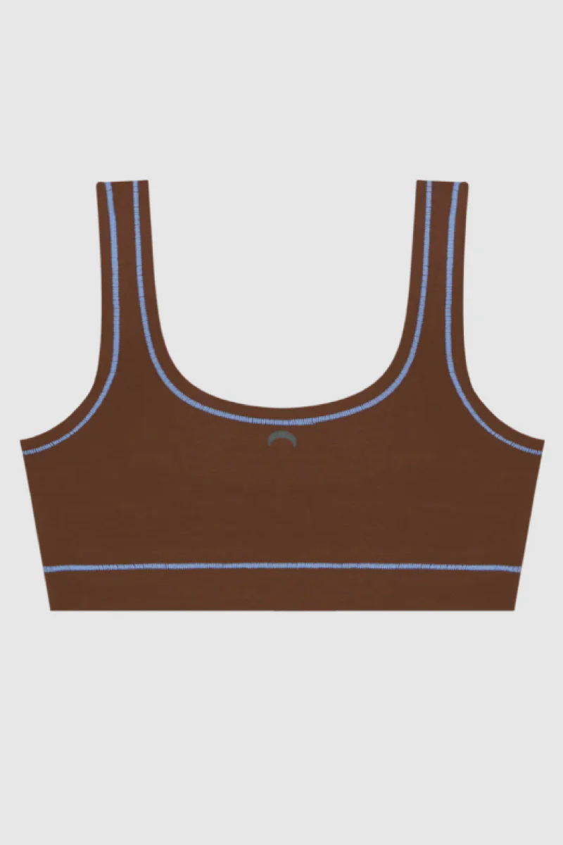 Sporty Bralette - Brown / Sky Blue - Image 4