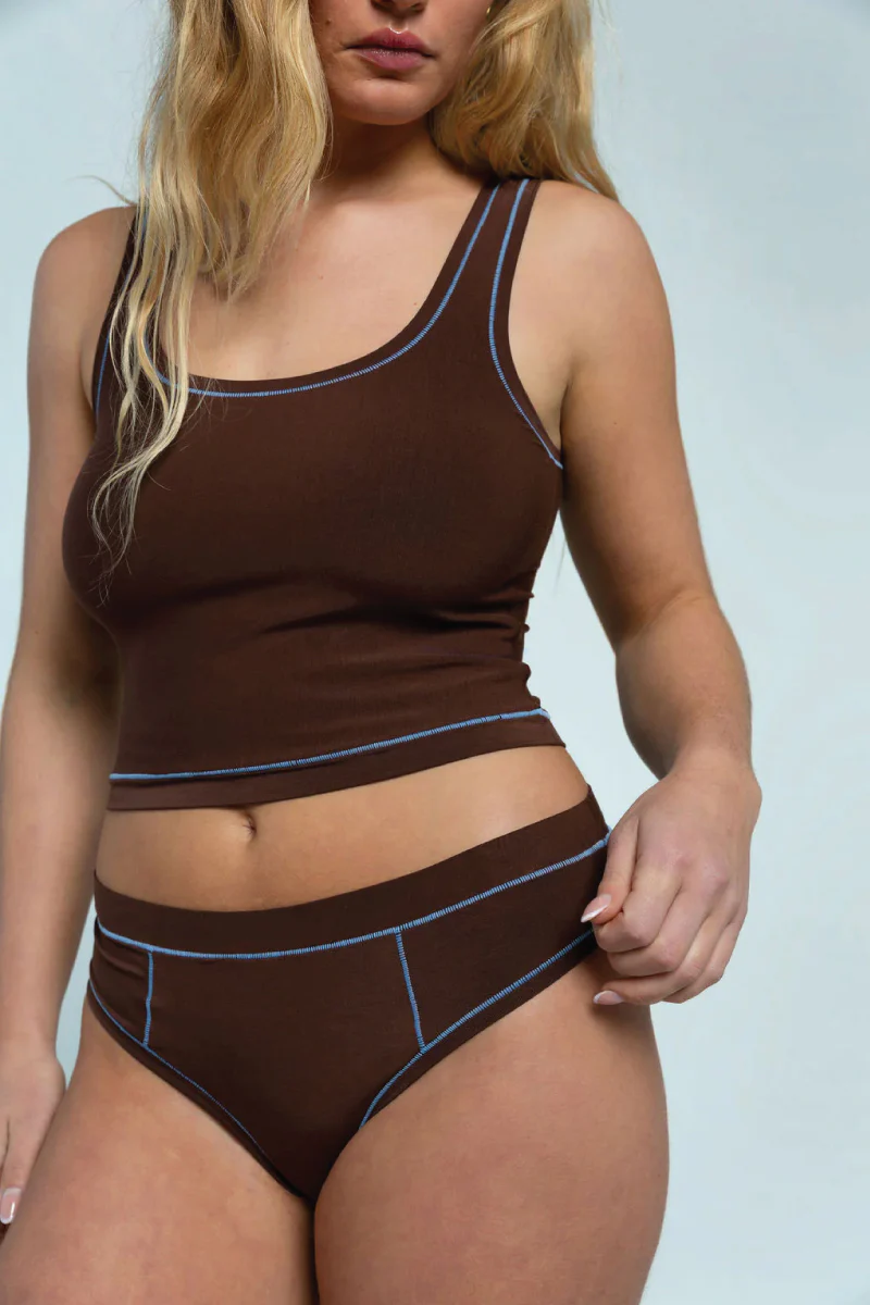Thong - Brown / Sky Blue - Image 2