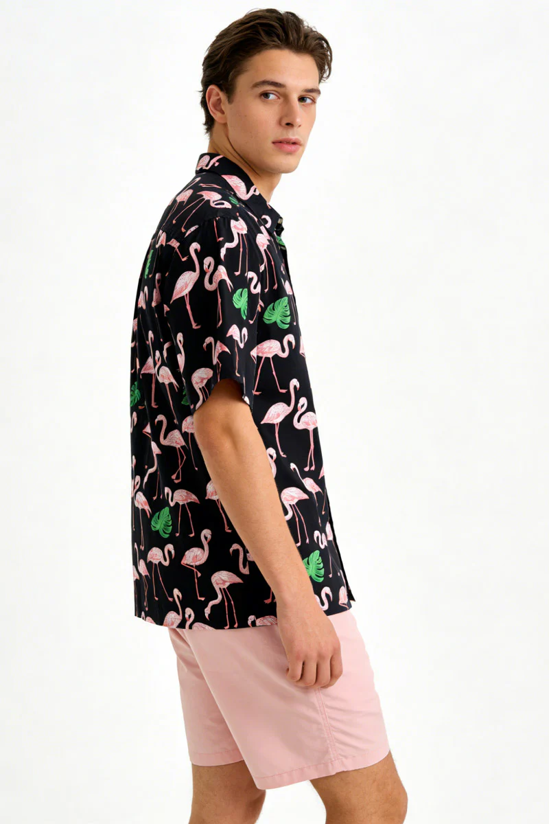 Flamingo Garden short Sleeve Shirt - Image 2