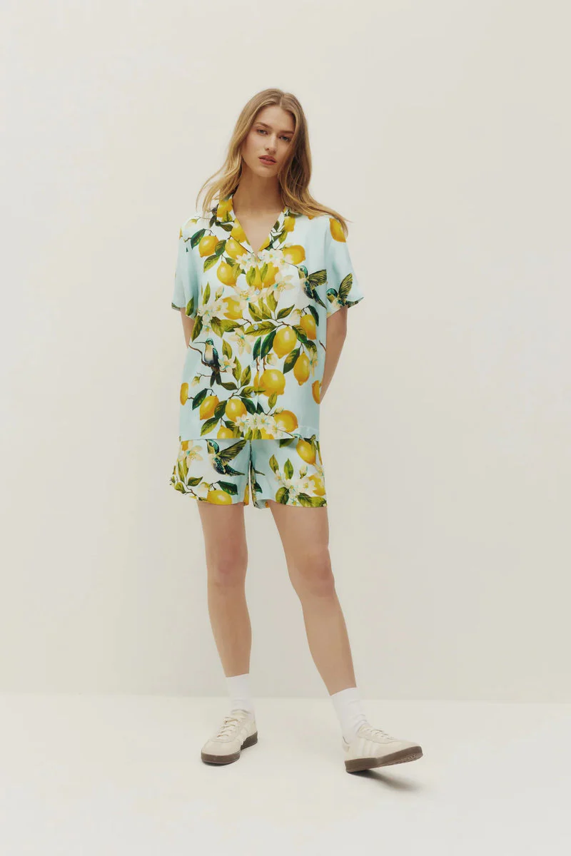 Lemon Hummingbird Beach Shirt - Image 2