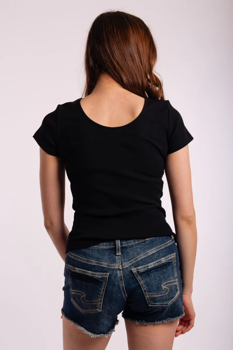 Selena Rib Squareneck Tee - Image 2