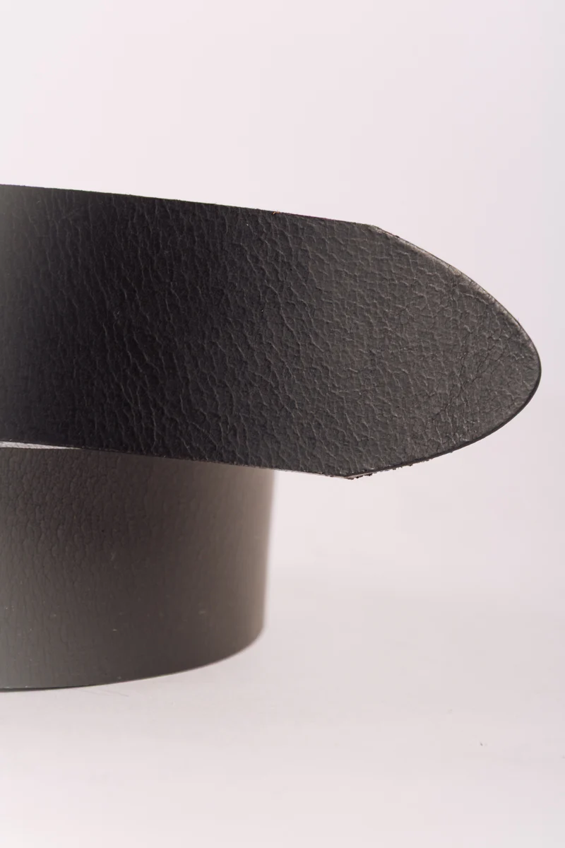Leather Belt with Nickel Buckle - Image 4