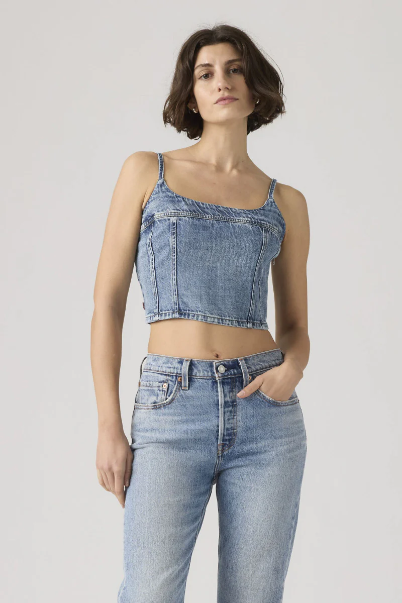 Jadine Denim Cami Tank Top - Image 3
