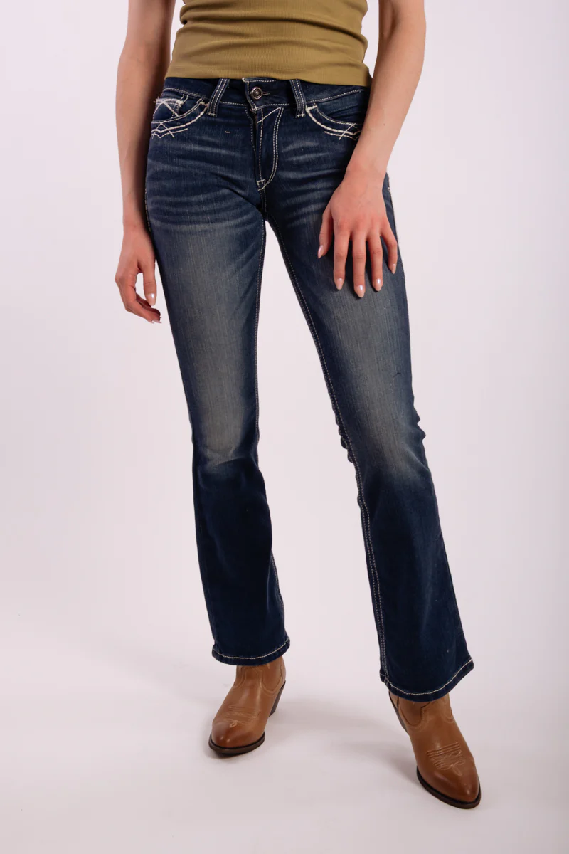Mid Rise Entwined Bootcut Jeans - Image 3