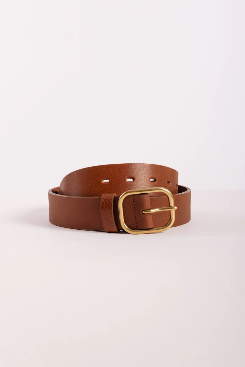 Square Buckle Leather Belt