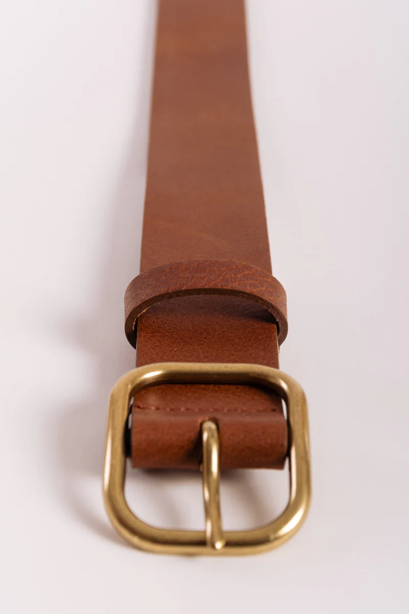 Square Buckle Leather Belt - Image 3