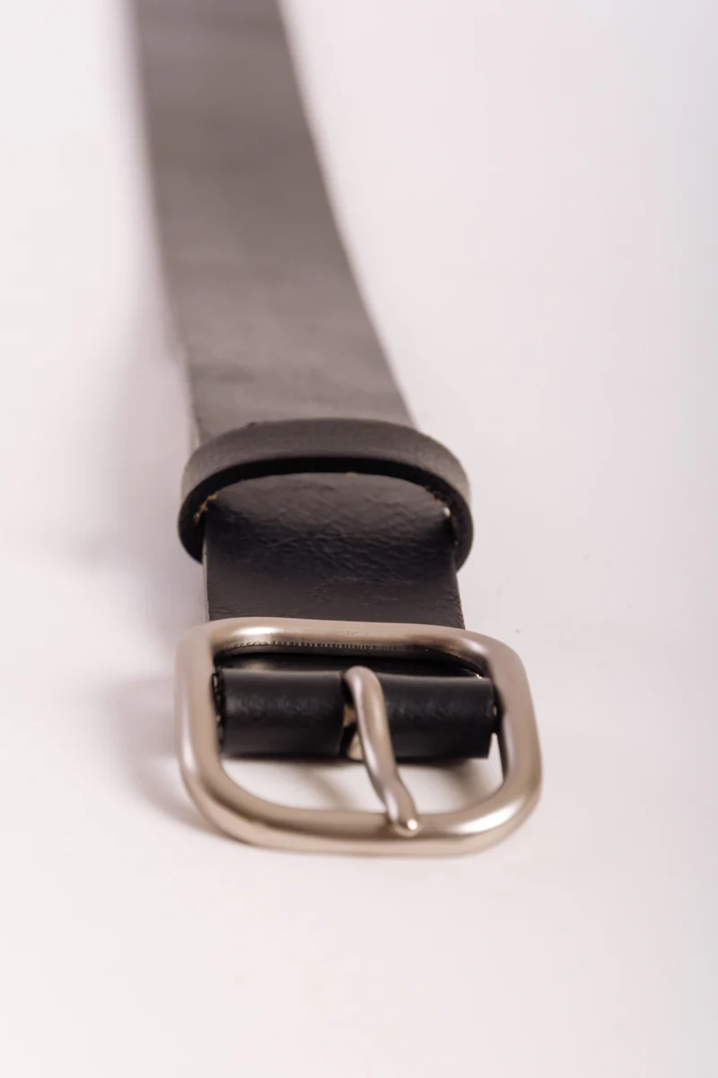 Square Buckle Leather Belt - Image 3