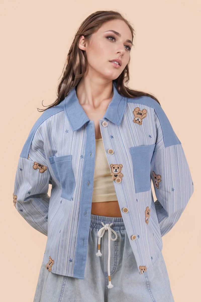 Teddy Bear Patch Shacket - Image 2