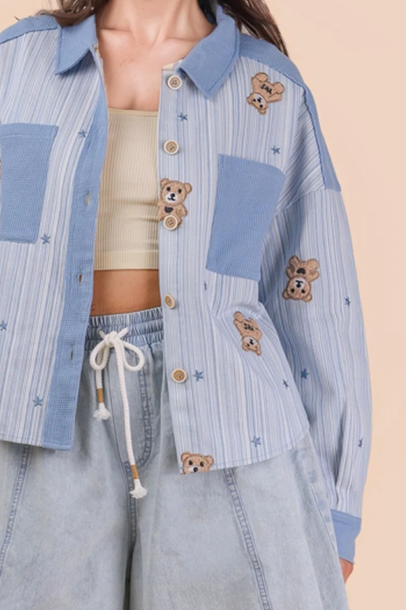 Teddy Bear Patch Shacket - Image 4