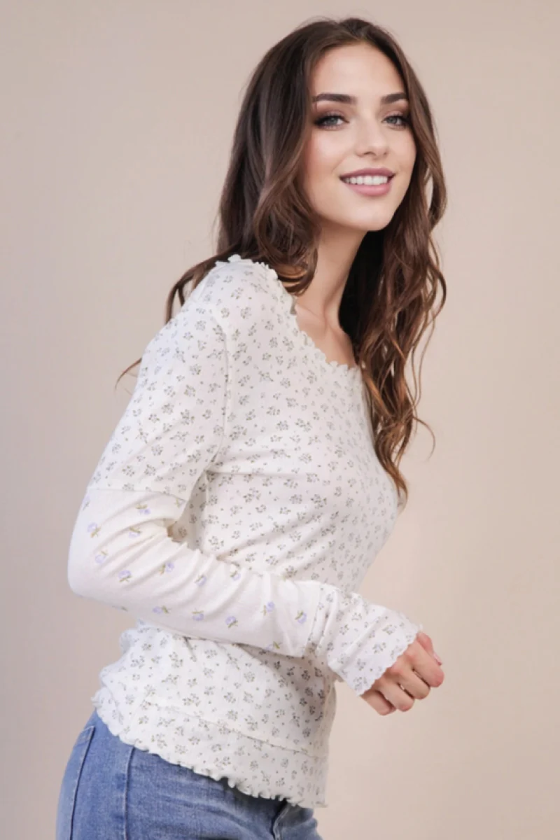 Floral Henley