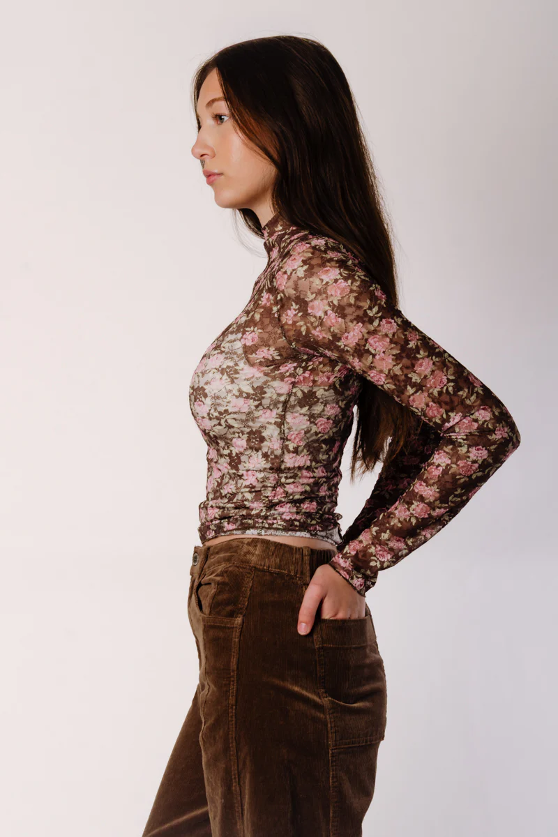 Lace Floral Mesh Top - Image 3