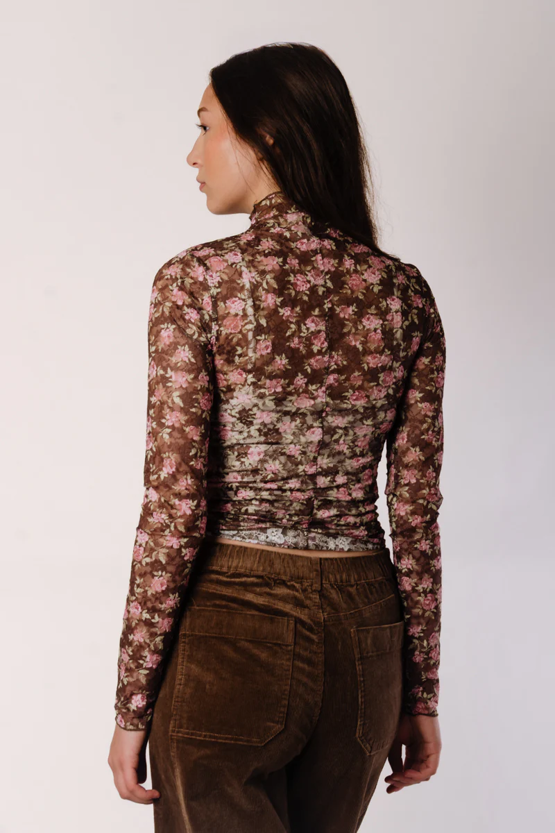 Lace Floral Mesh Top - Image 4