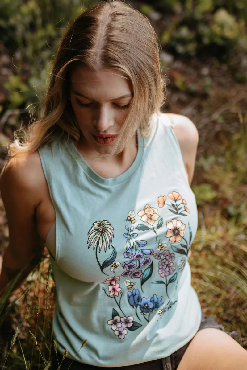 Flowers & Bees Muscle Tank - Image 3