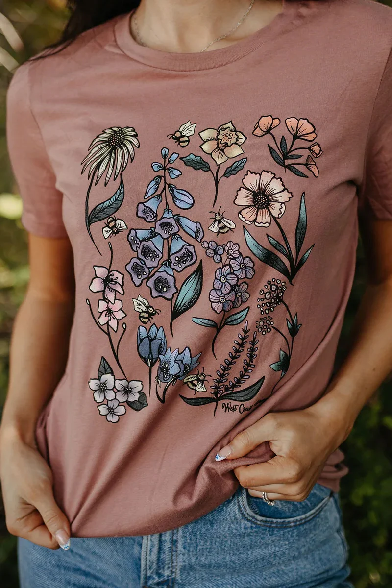 Flowers & Bees Relaxed Tee - Image 3