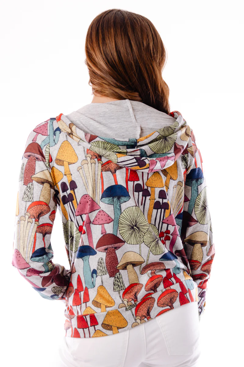 Whimsical Mushroom Zip-Up Hoodie - Image 3