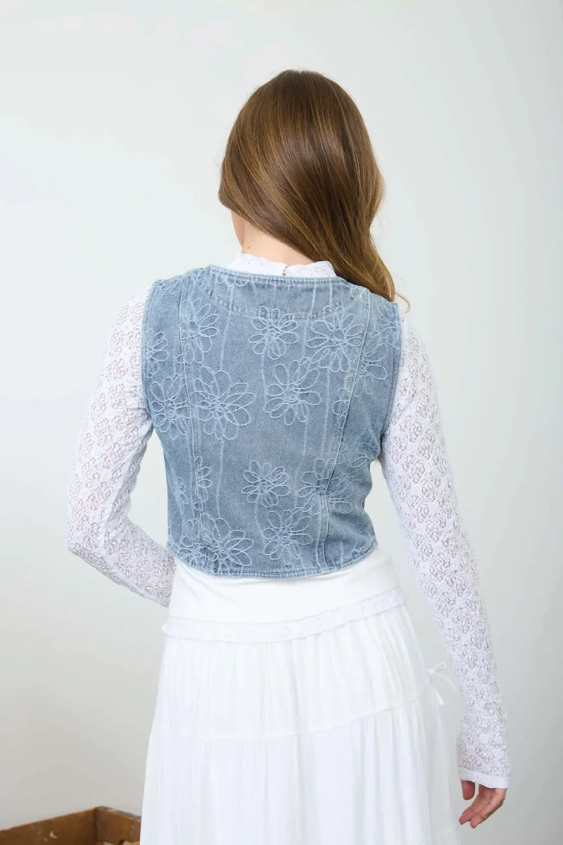 Wildflower Denim Vest - Image 2