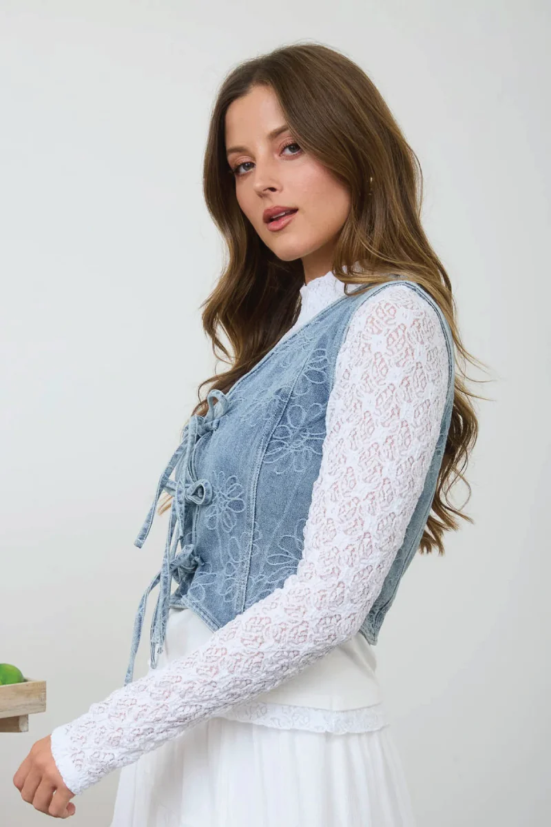Wildflower Denim Vest - Image 4