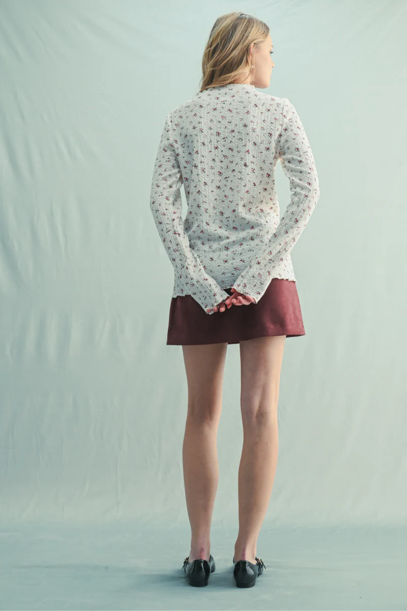 Ditsy Floral Mock-Neck Top - Image 2