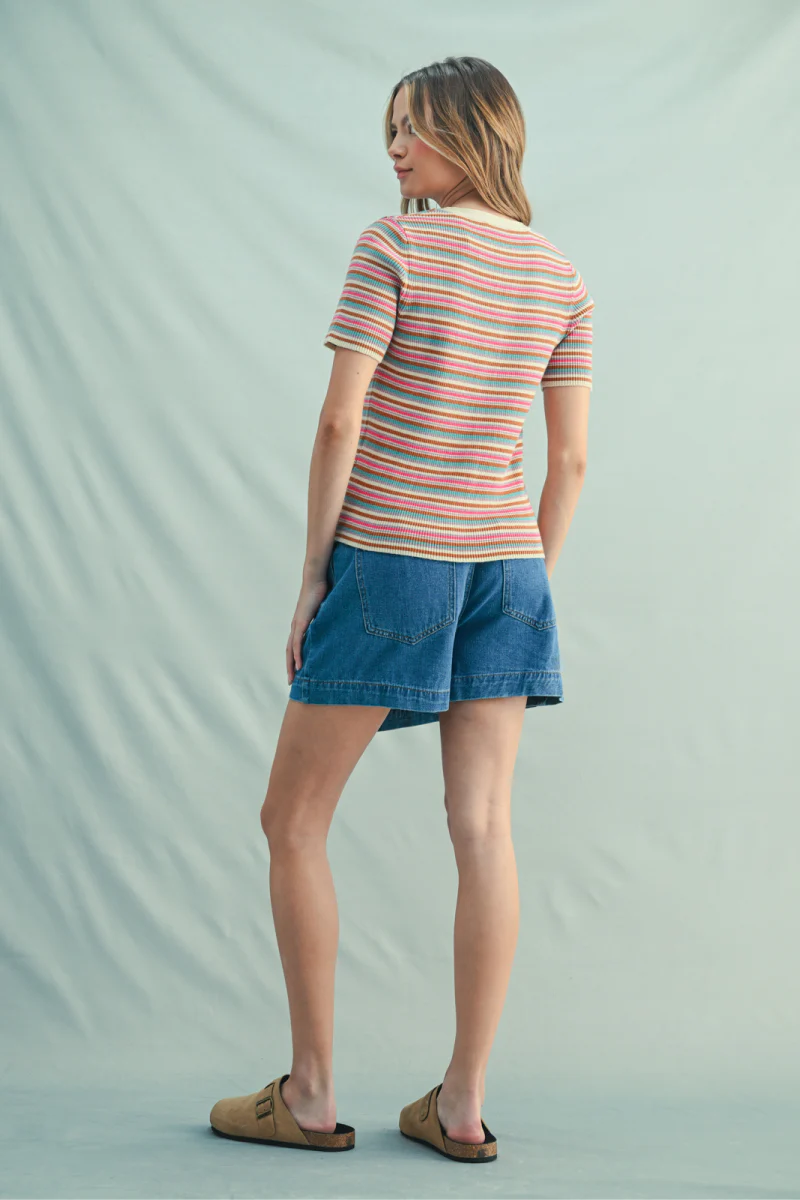 Striped Knit Polo - Image 2