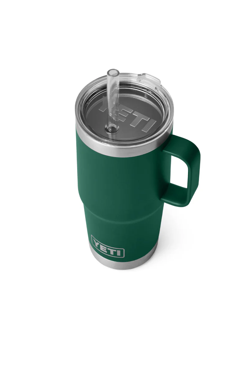 Rambler 25 oz Straw Mug - Black Forest Green